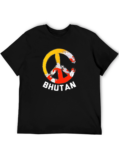 Bhutan Peace Sign T-Shirt - Mens Black Tee