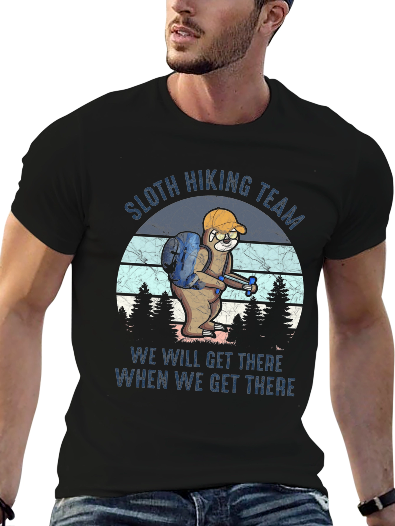 Sloth Hiking Team T-Shirt Funny Hiking Apparel