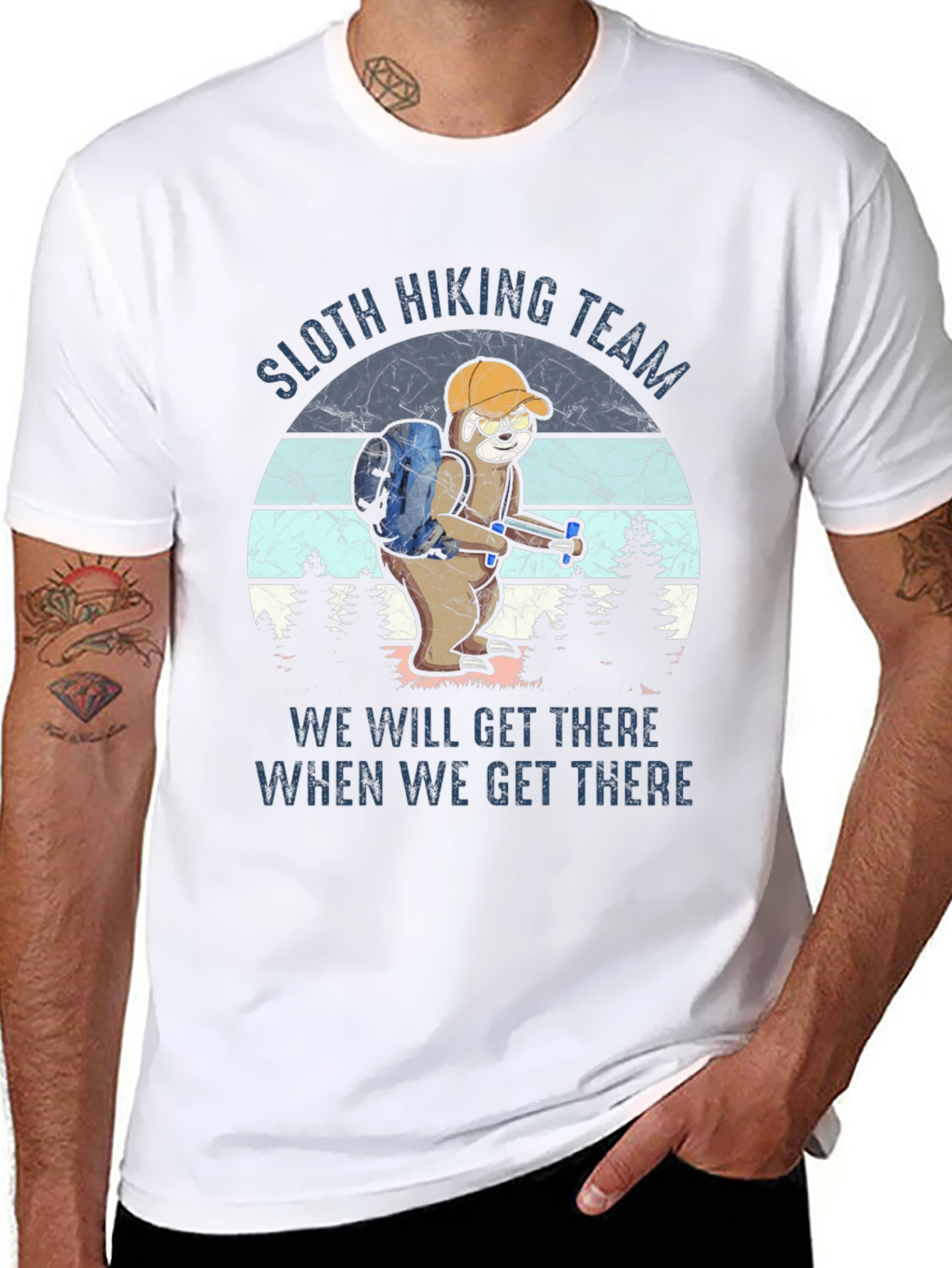 Sloth Hiking Team T-Shirt Funny Hiking Apparel