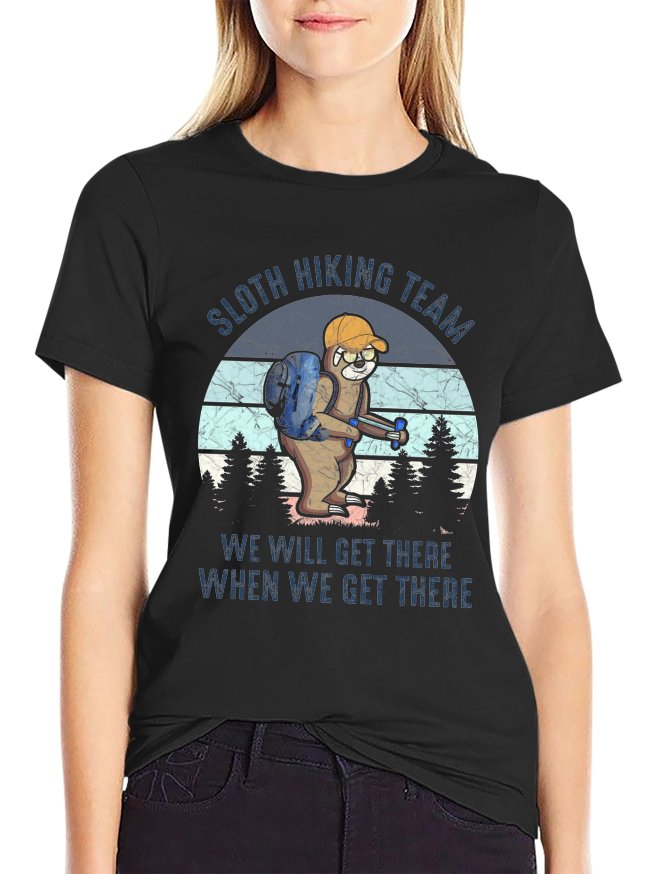 Sloth Hiking Team T-Shirt Funny Hiking Apparel