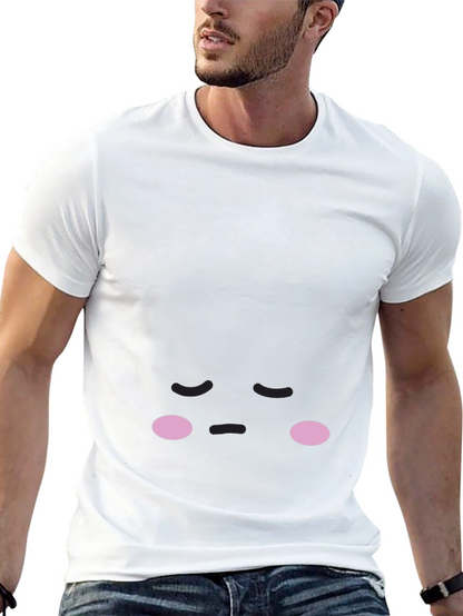 Cute Sad Face Black T-Shirt