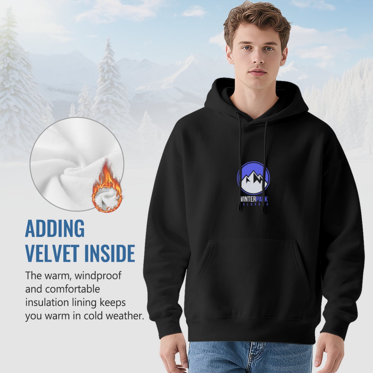 Winter Park Colorado Mountain Logo Hoodie