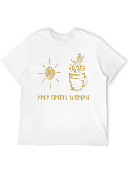 Simple Woman Sun & Coffee Graphic T-Shirt