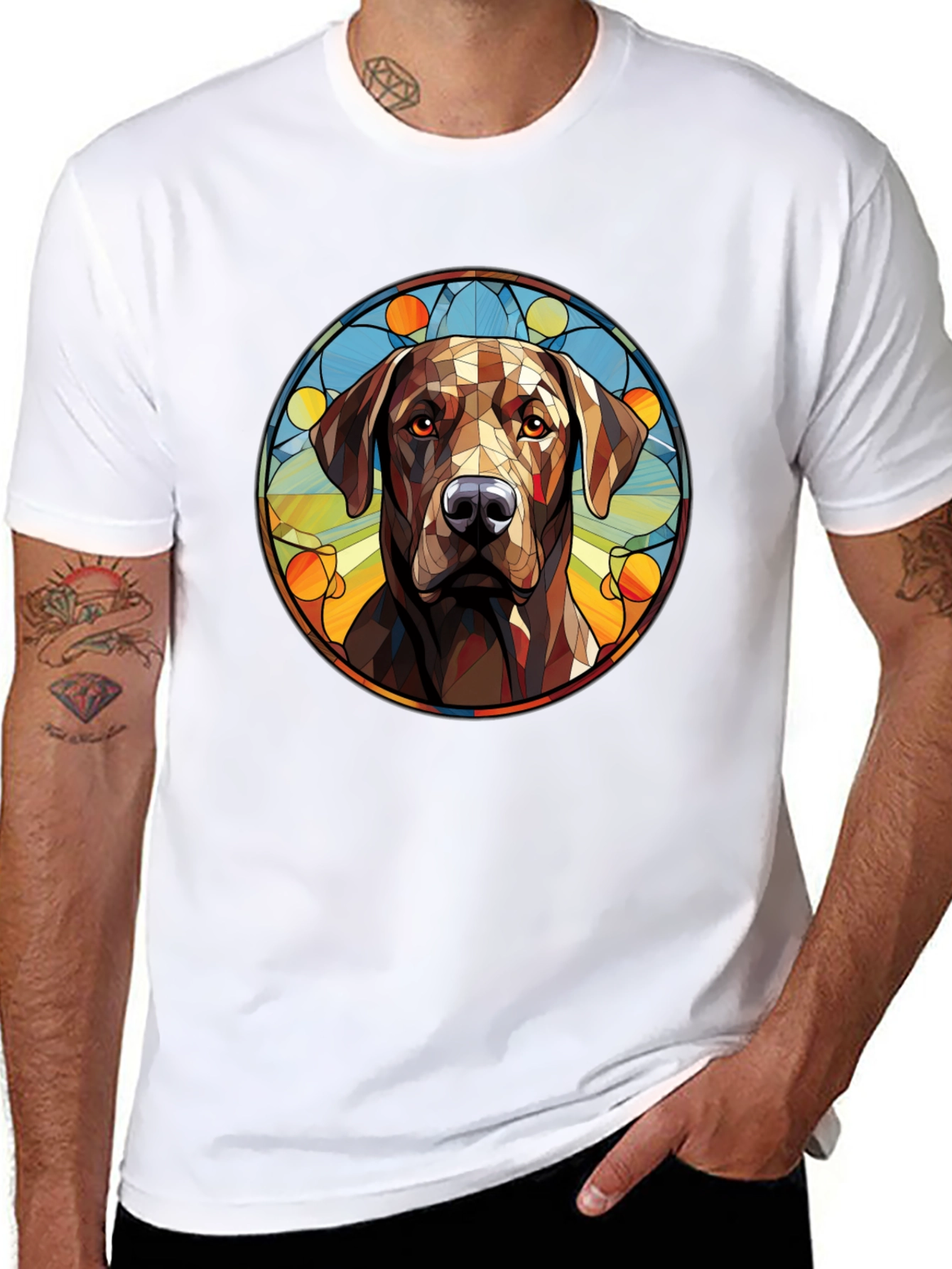 Dog Portrait Graphic Tee - Modern Artistic Design