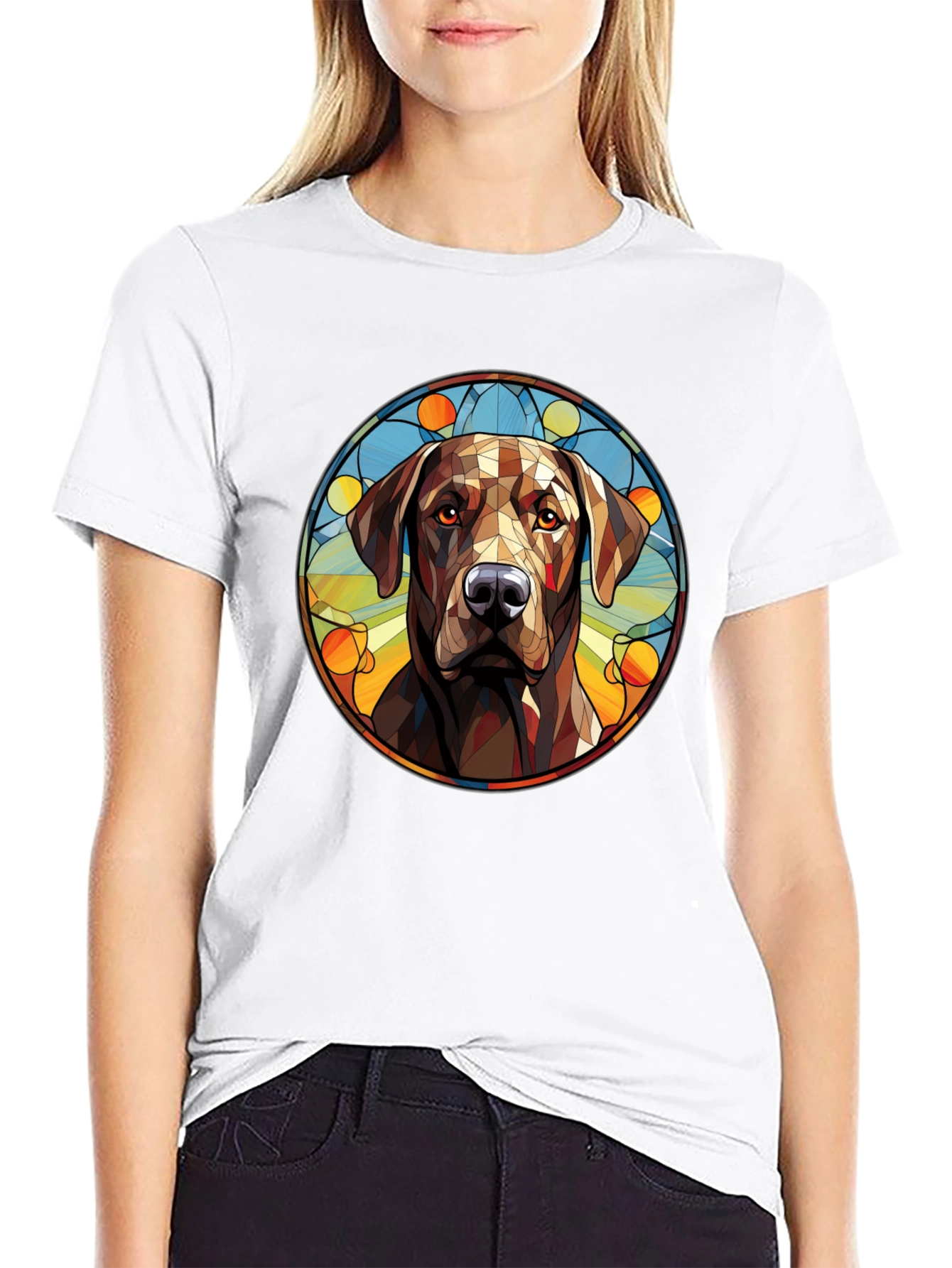 Dog Portrait Graphic Tee - Modern Artistic Design