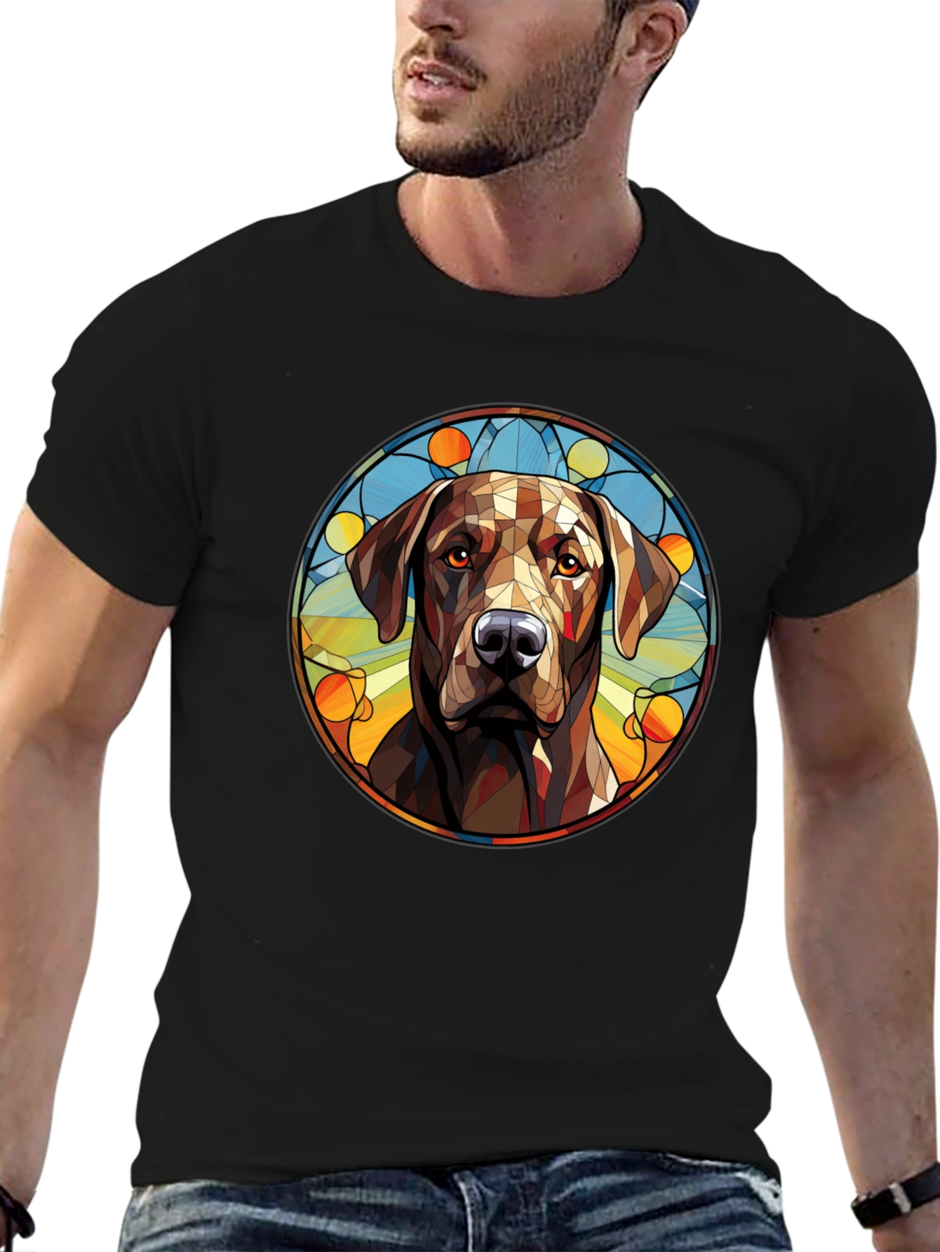 Dog Portrait Graphic Tee - Modern Artistic Design