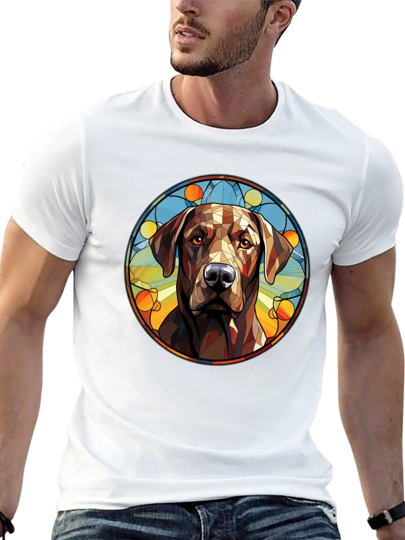 Dog Portrait Graphic Tee - Modern Artistic Design
