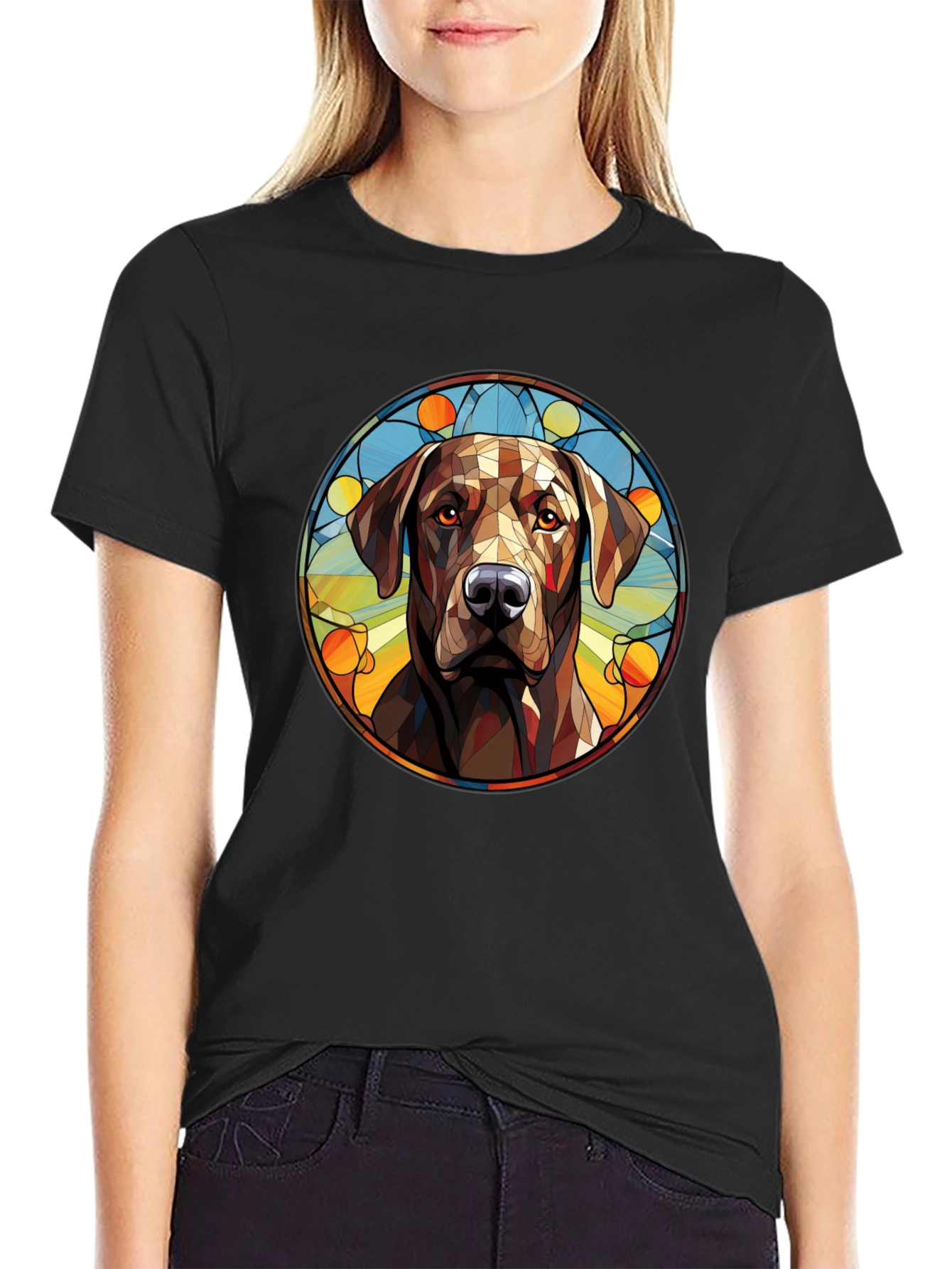 Dog Portrait Graphic Tee - Modern Artistic Design
