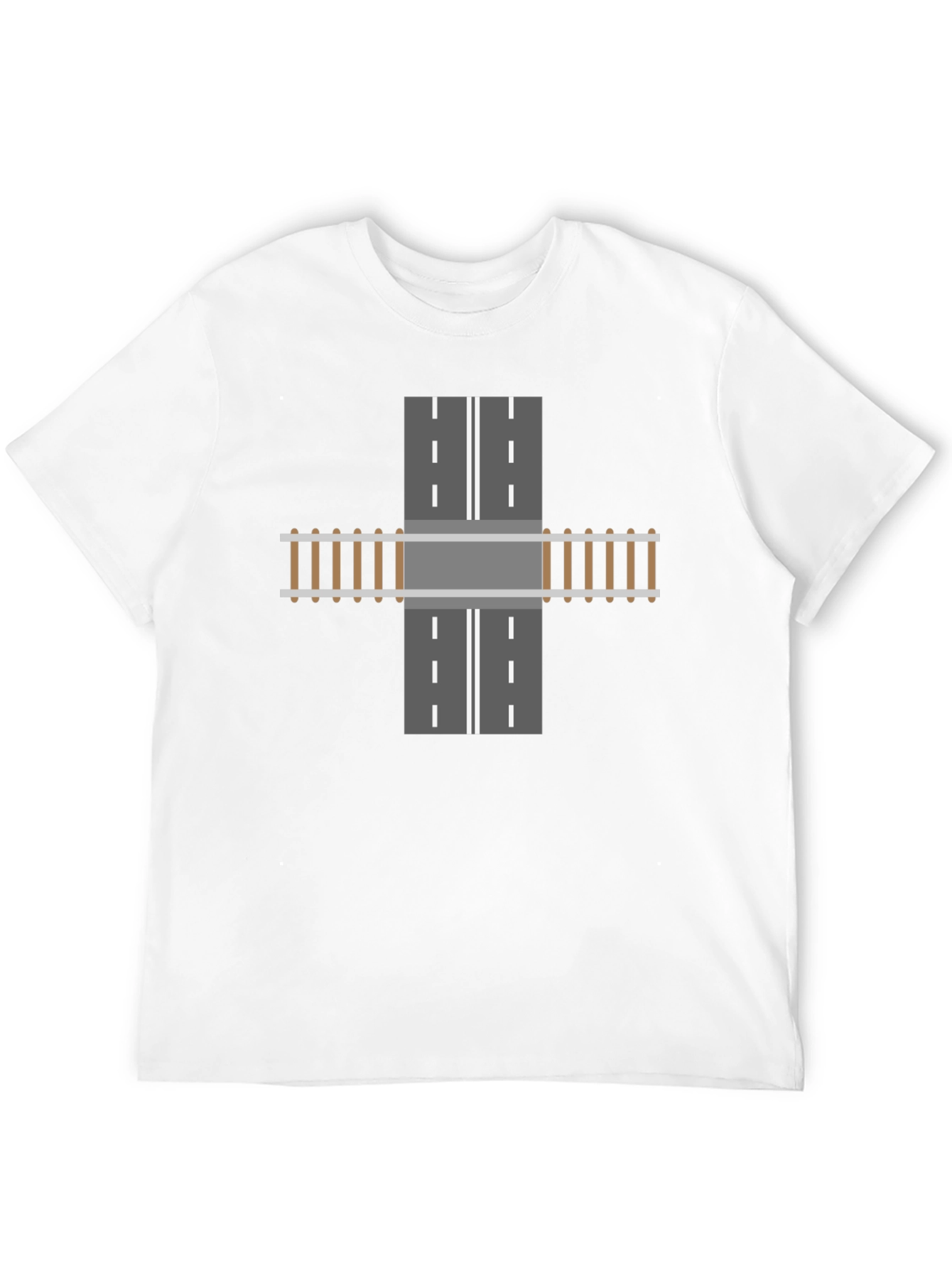 Train Track Road Intersection Graphic T-Shirt