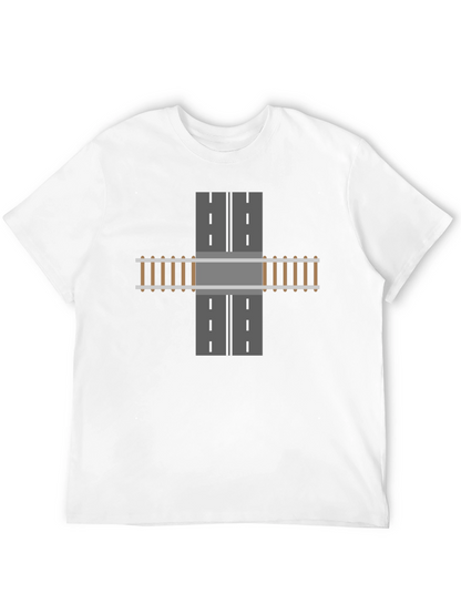 Train Track Road Intersection Graphic T-Shirt