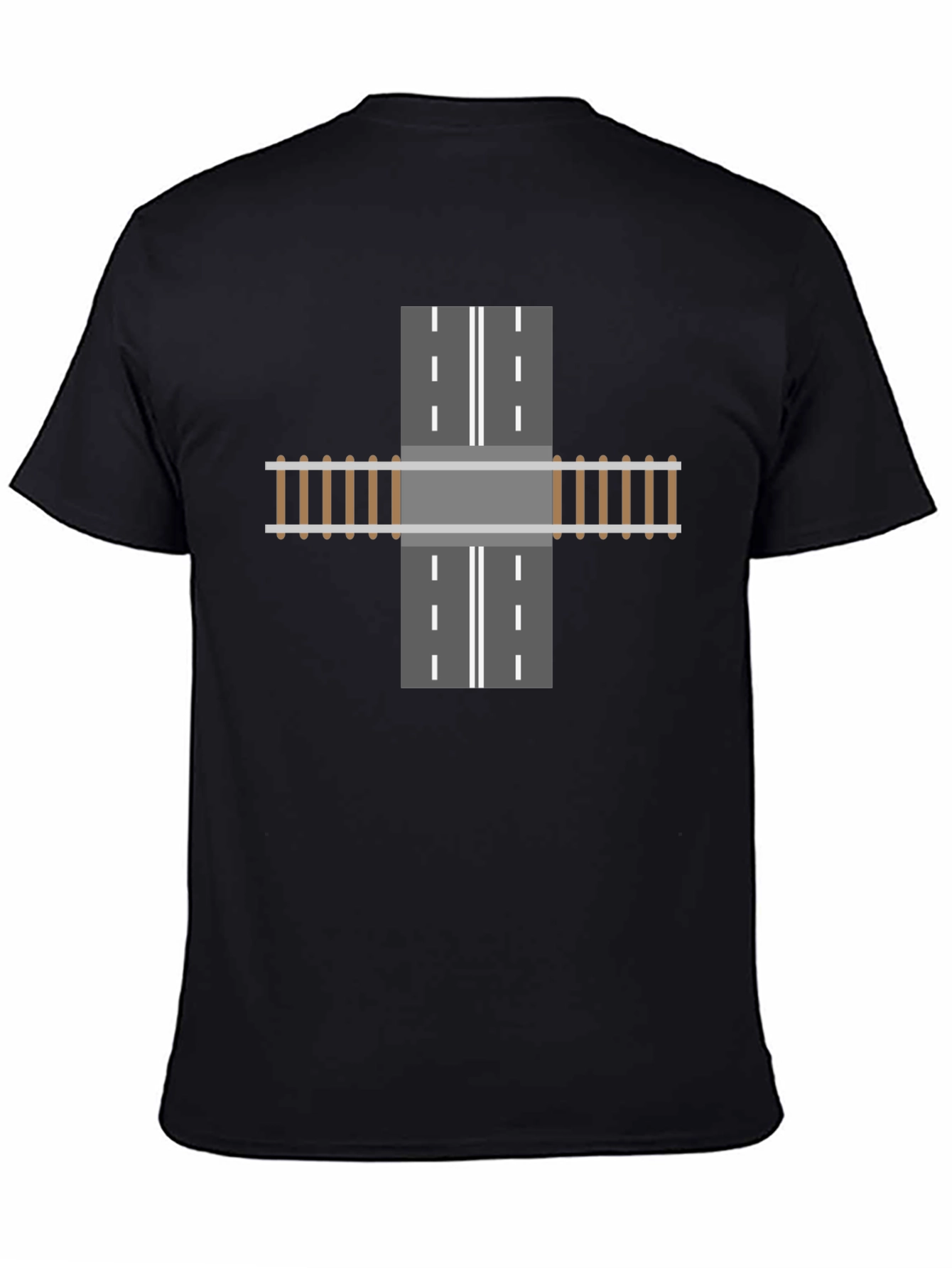 Train Track Road Intersection Graphic T-Shirt