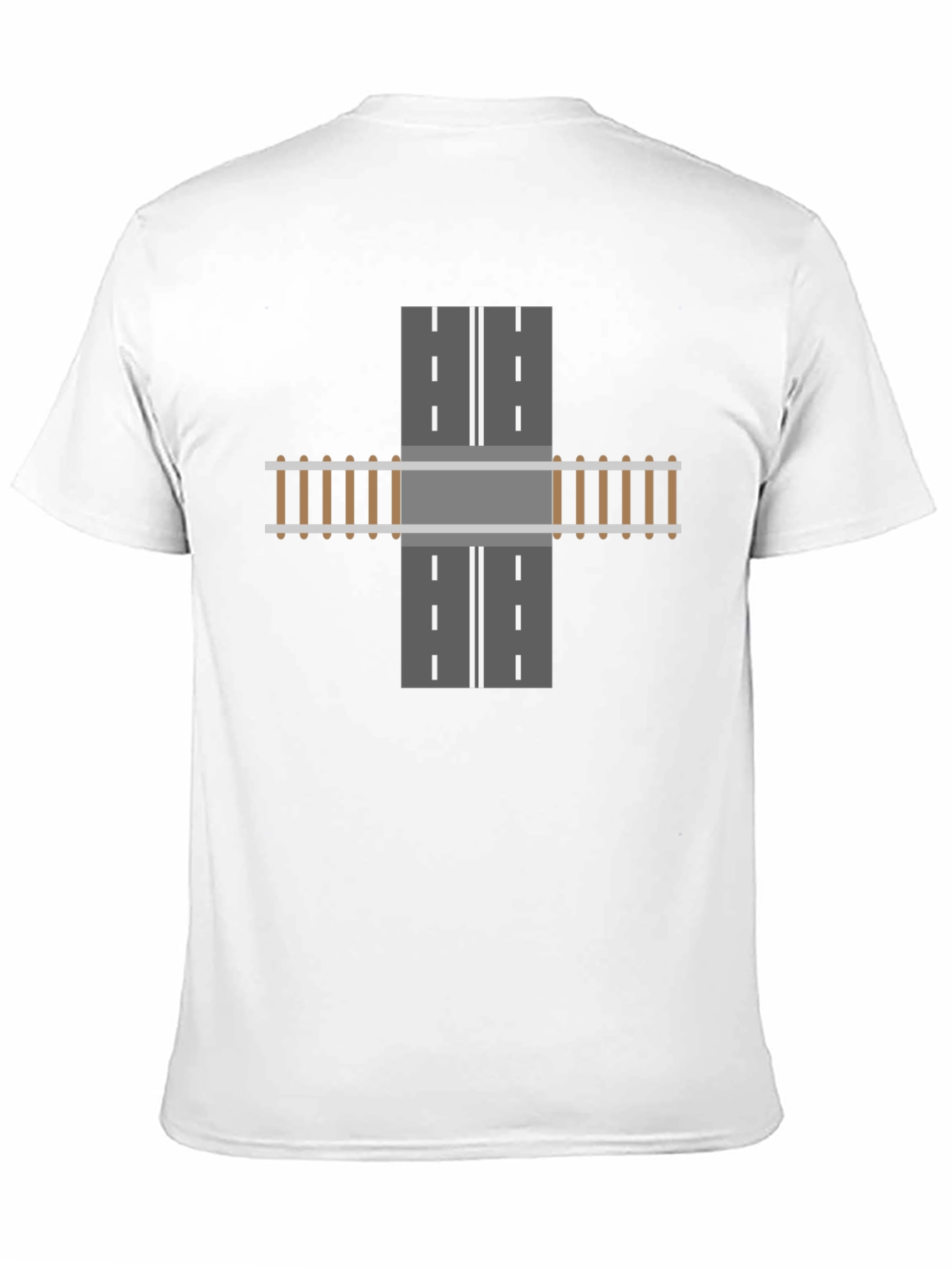 Train Track Road Intersection Graphic T-Shirt