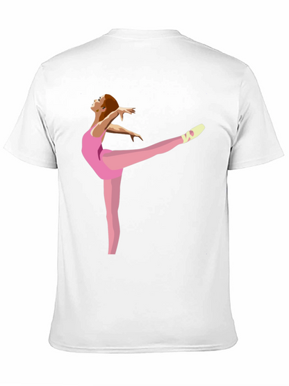Ballerina Graphic Tee - Black Cotton Casual Shirt