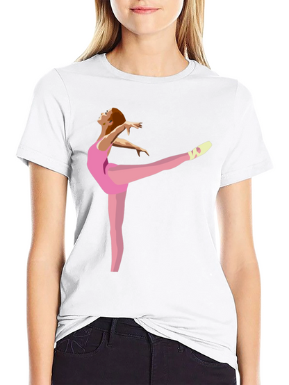 Ballerina Graphic Tee - Black Cotton Casual Shirt