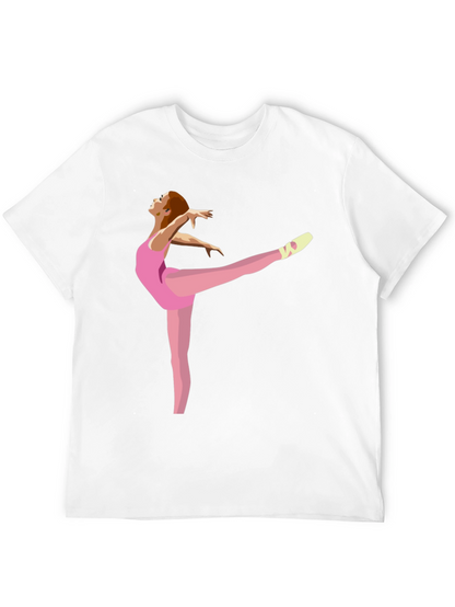 Ballerina Graphic Tee - Black Cotton Casual Shirt