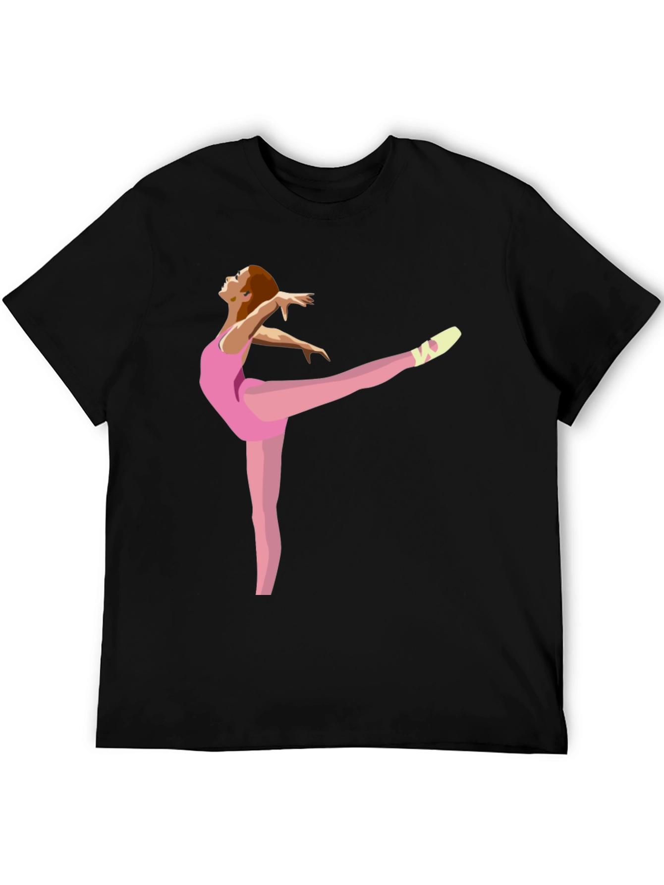 Ballerina Graphic Tee - Black Cotton Casual Shirt