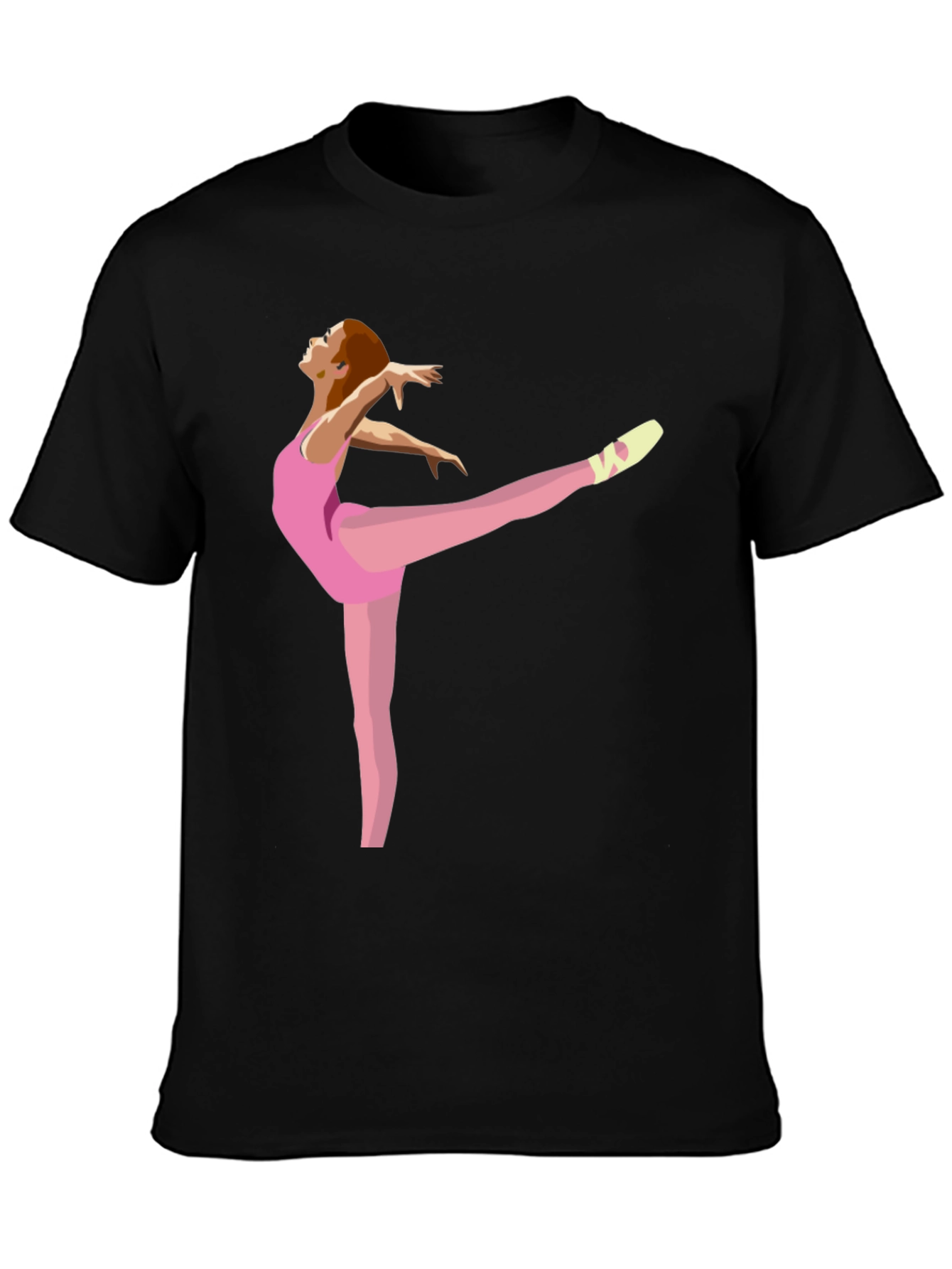 Ballerina Graphic Tee - Black Cotton Casual Shirt