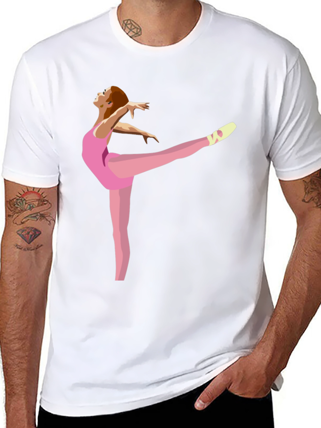 Ballerina Graphic Tee - Black Cotton Casual Shirt