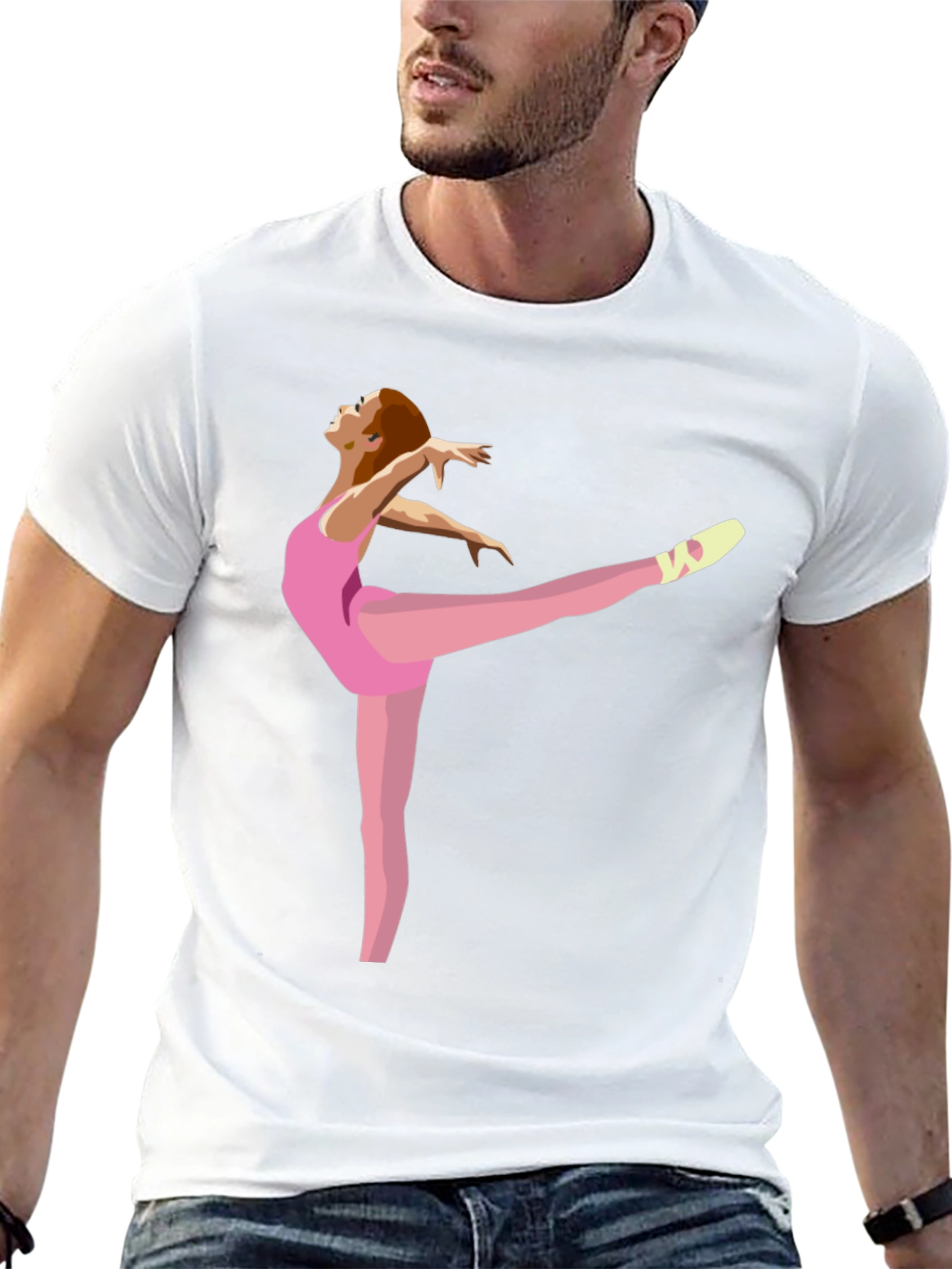 Ballerina Graphic Tee - Black Cotton Casual Shirt
