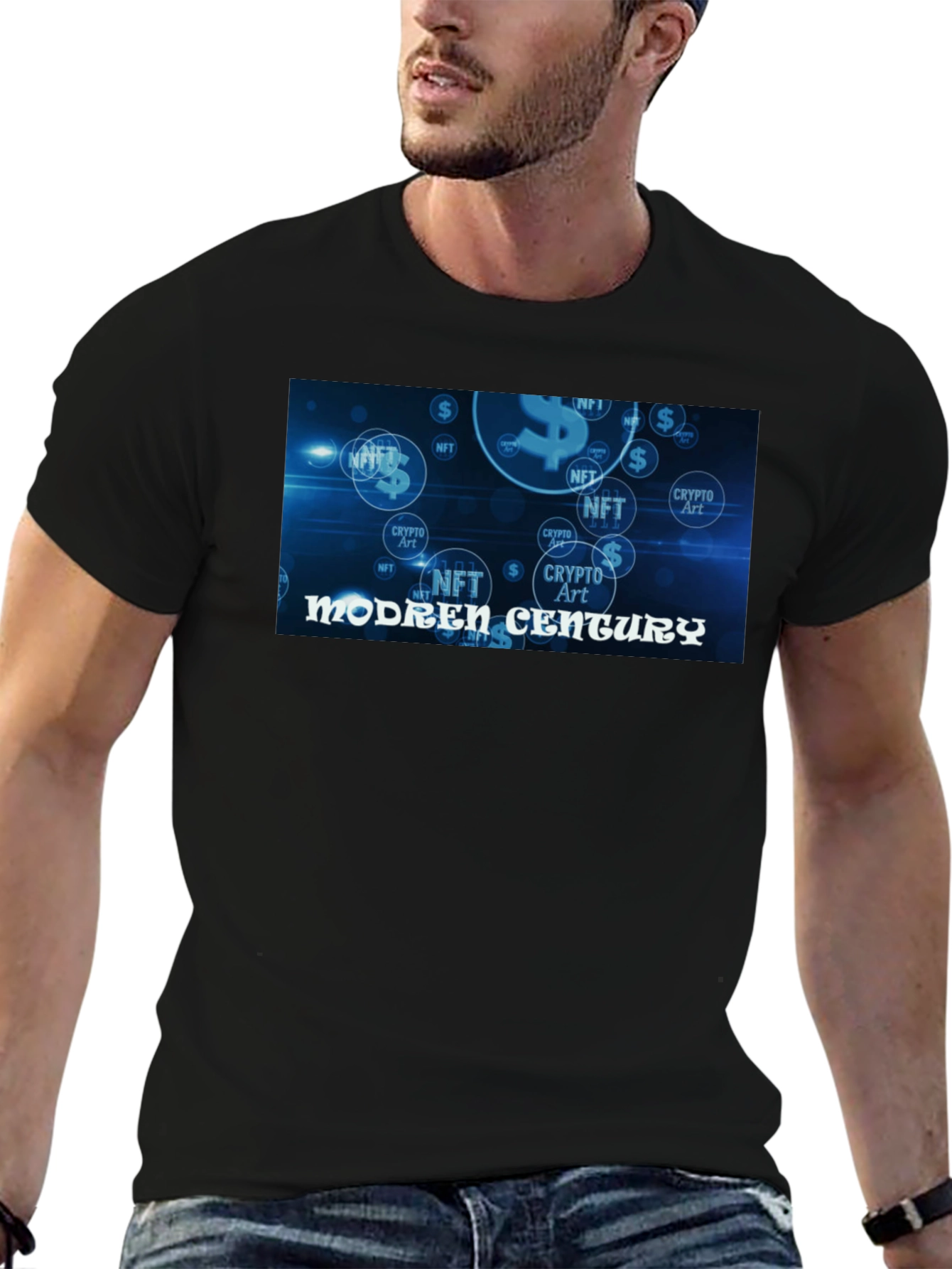 Modern Century Crypto Art NFT Black Tee