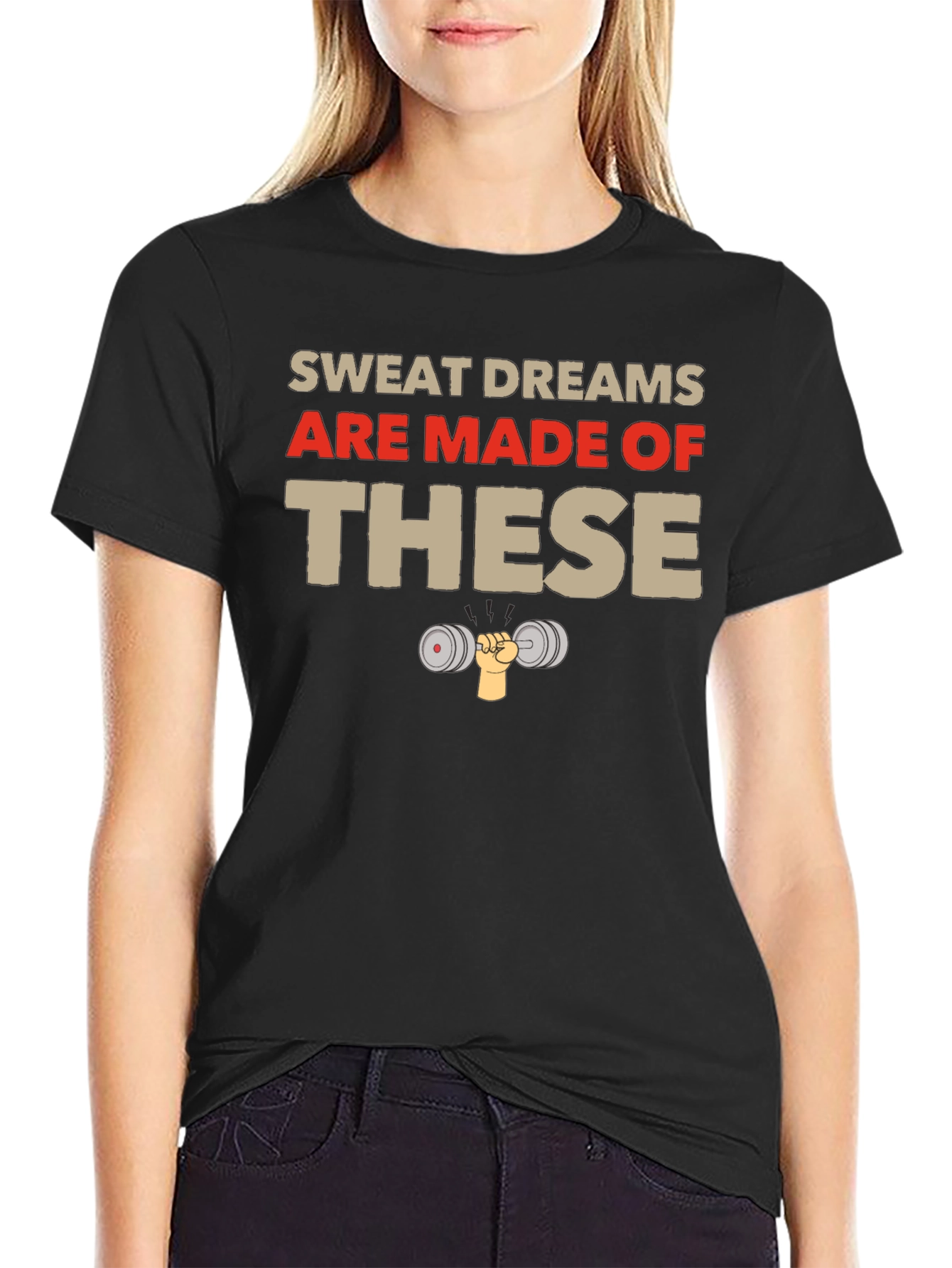 Sweat Dreams Gym T-Shirt - Black Workout Tee