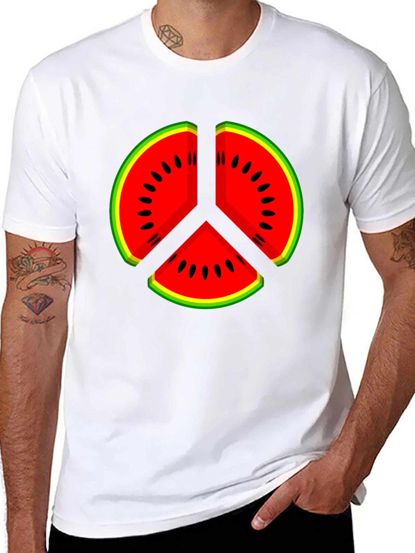 Watermelon Peace Sign Graphic Tee
