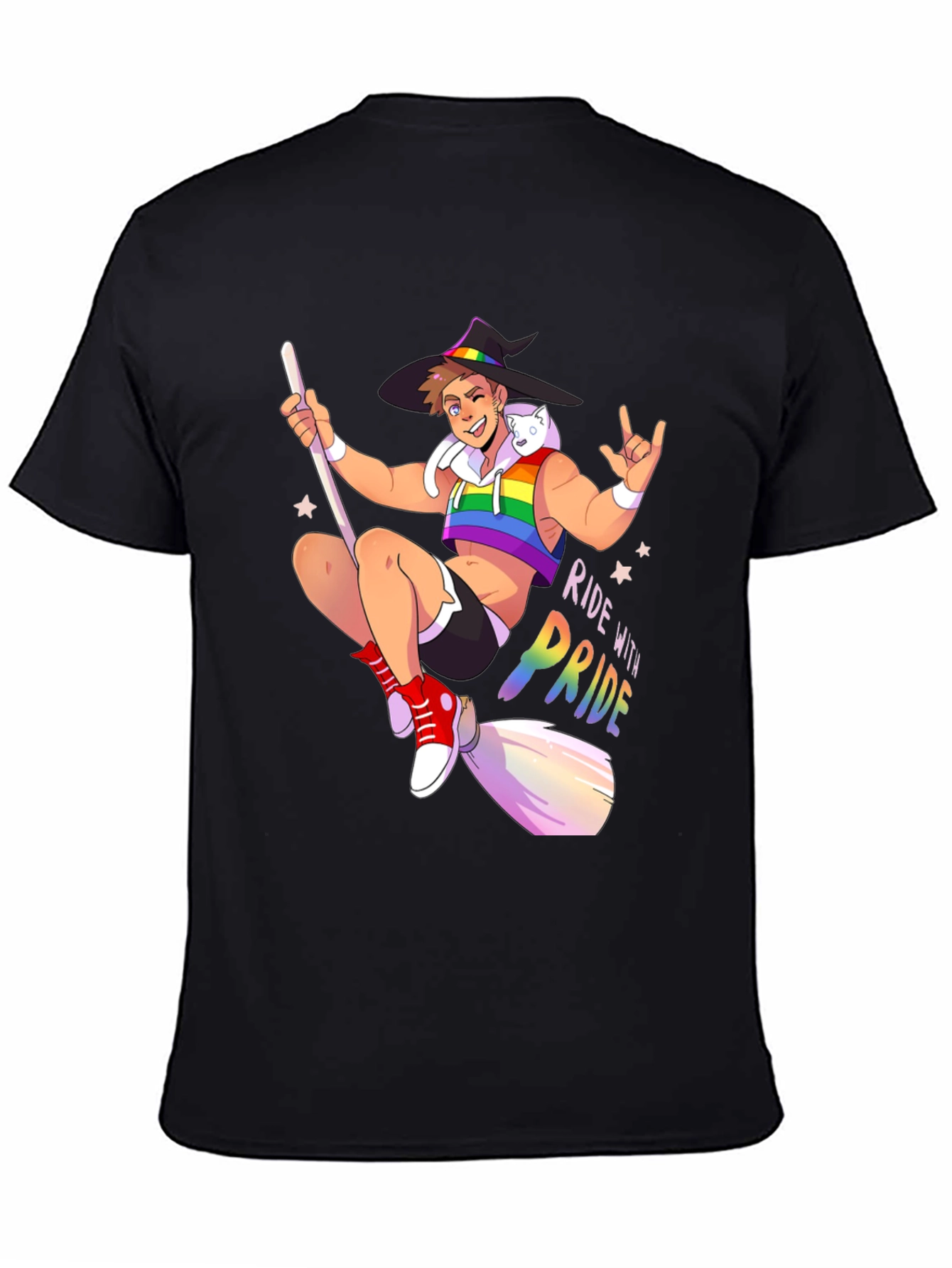 Ride with Pride T-Shirt - Gay Witch Design