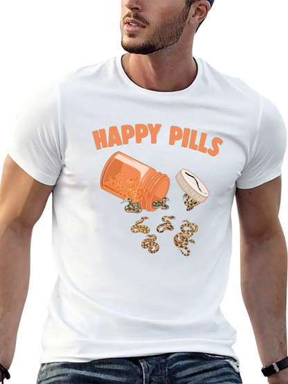 Happy Pills Snakes T-Shirt Funny Graphic Tee