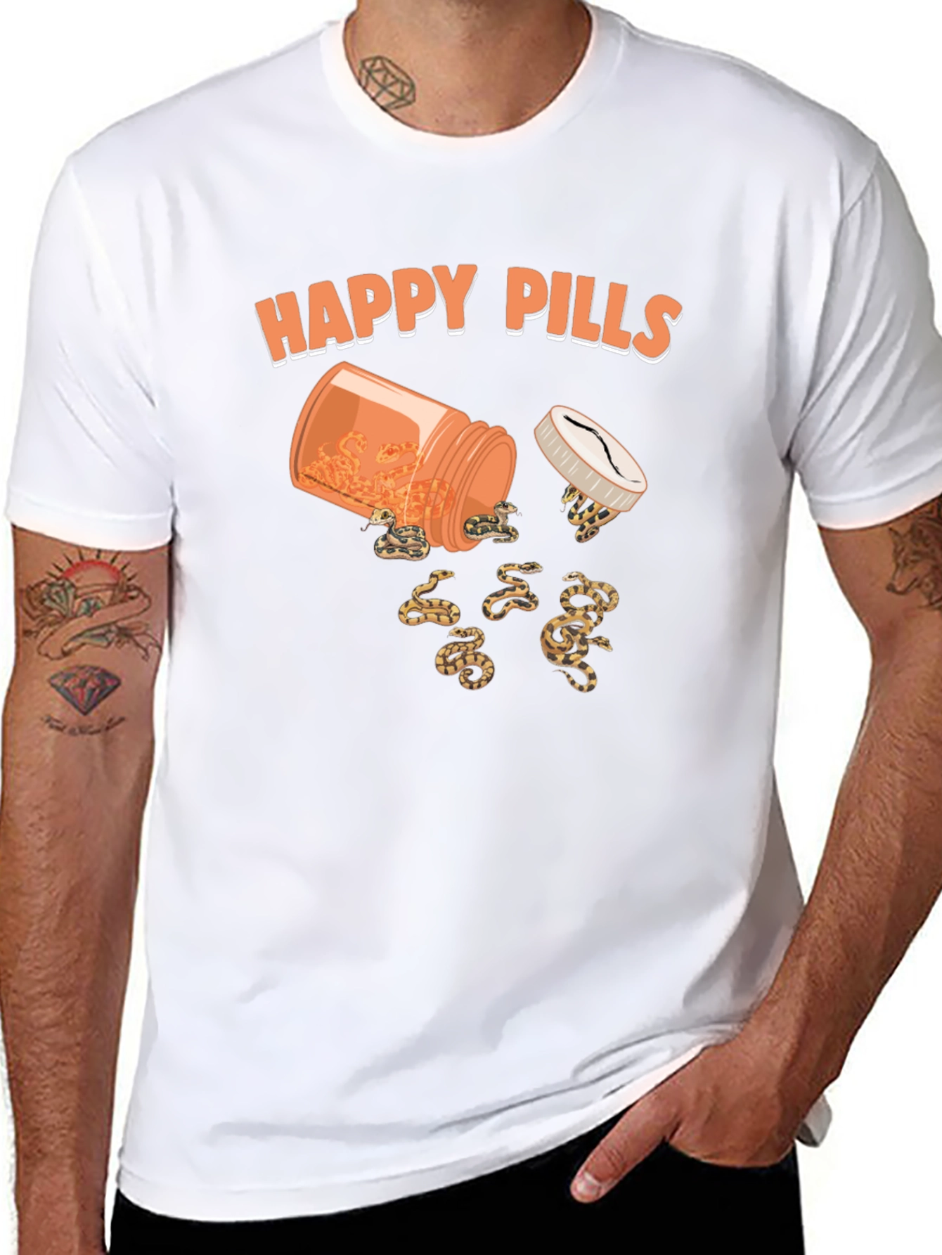Happy Pills Snakes T-Shirt Funny Graphic Tee