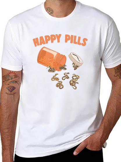 Happy Pills Snakes T-Shirt Funny Graphic Tee