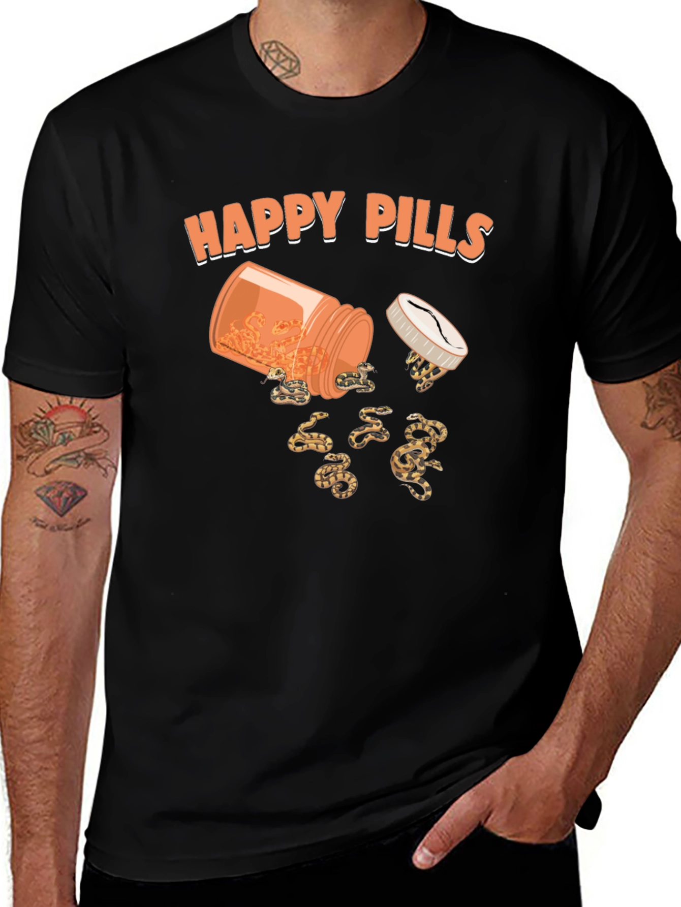Happy Pills Snakes T-Shirt Funny Graphic Tee