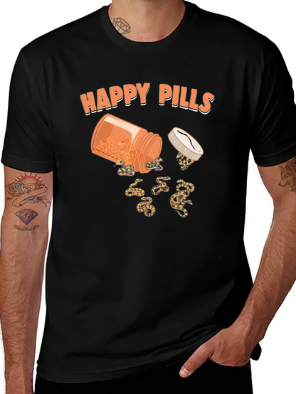 Happy Pills Snakes T-Shirt Funny Graphic Tee