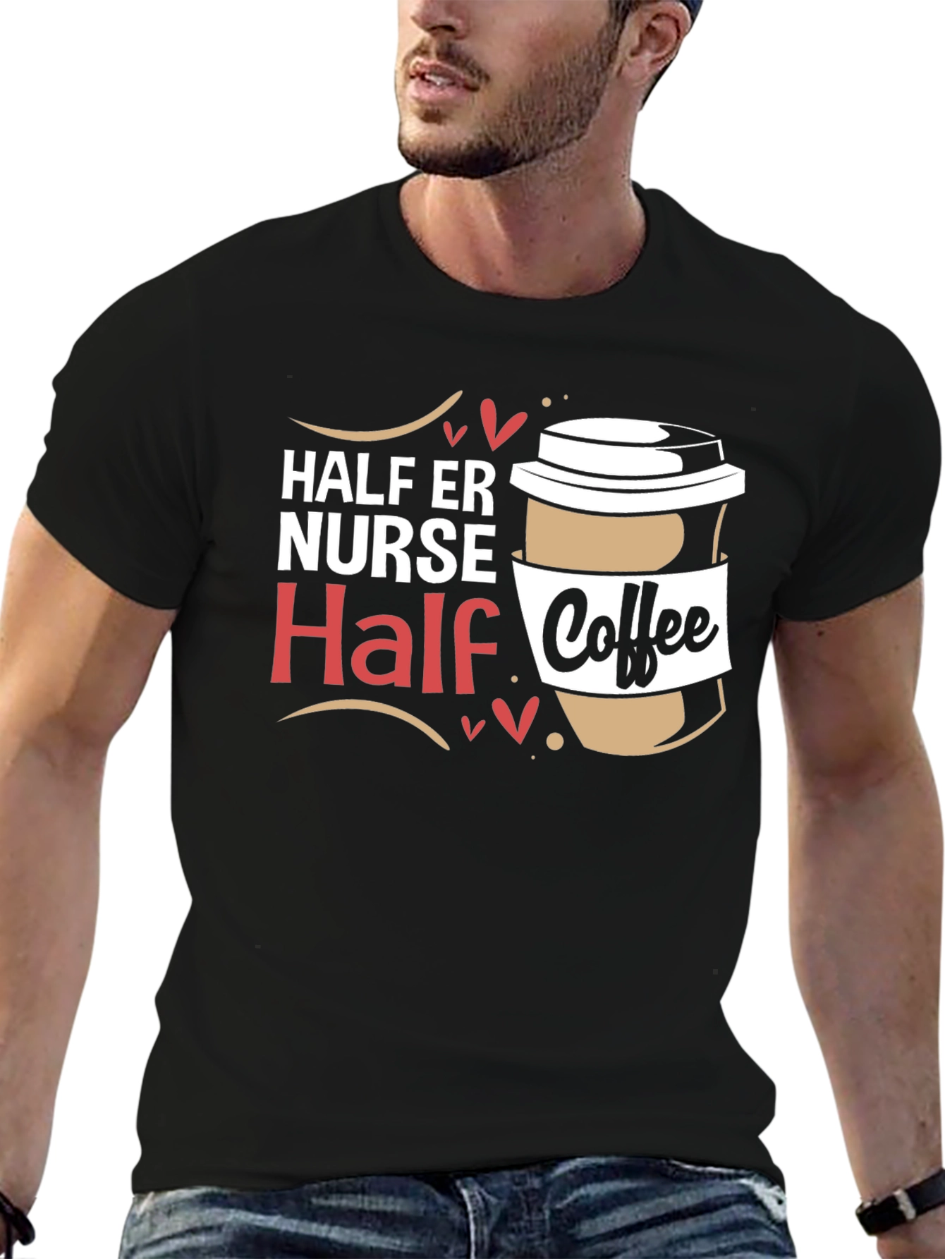 Half ER Nurse Half Coffee Graphic Tee