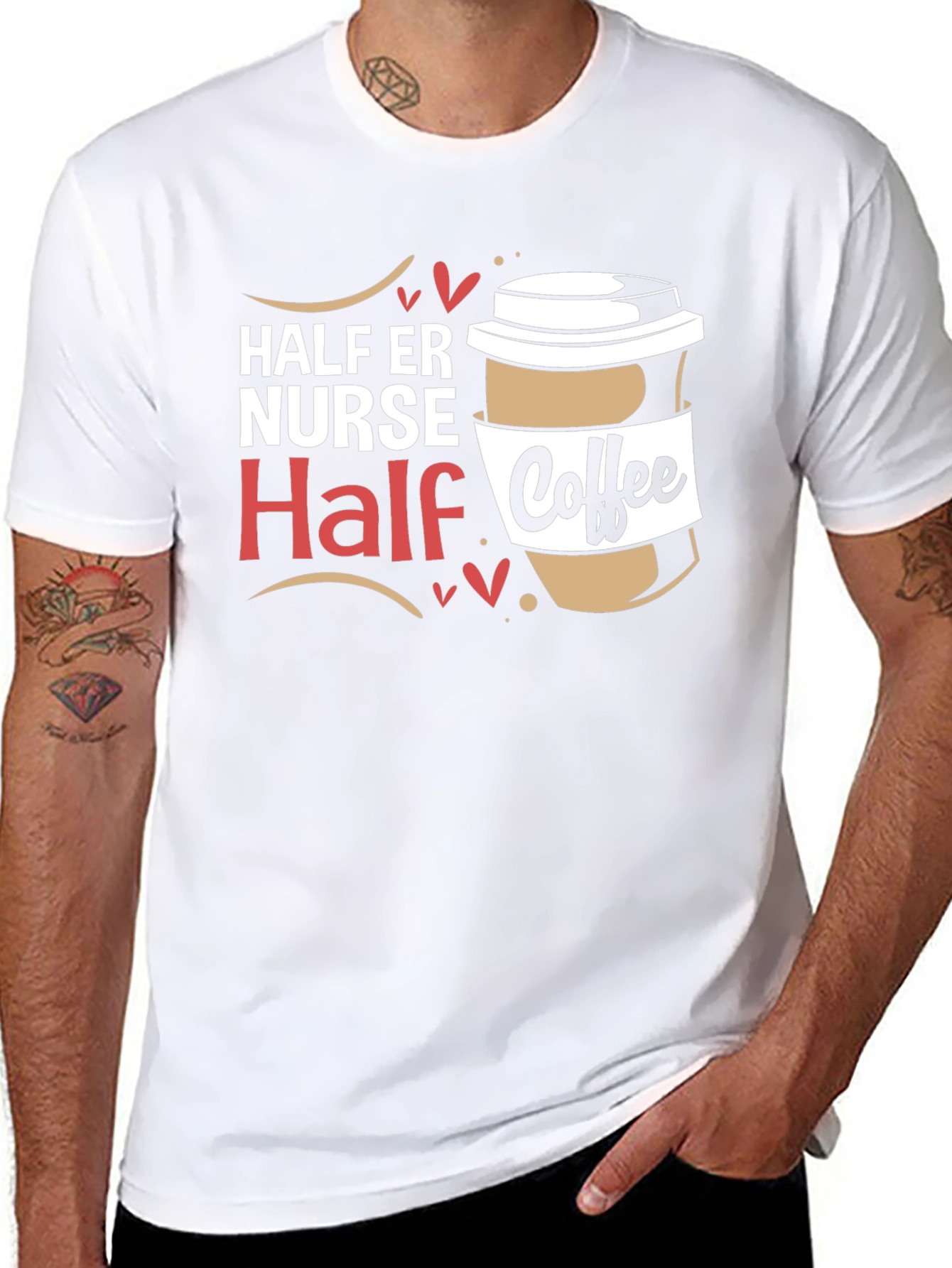 Half ER Nurse Half Coffee Graphic Tee