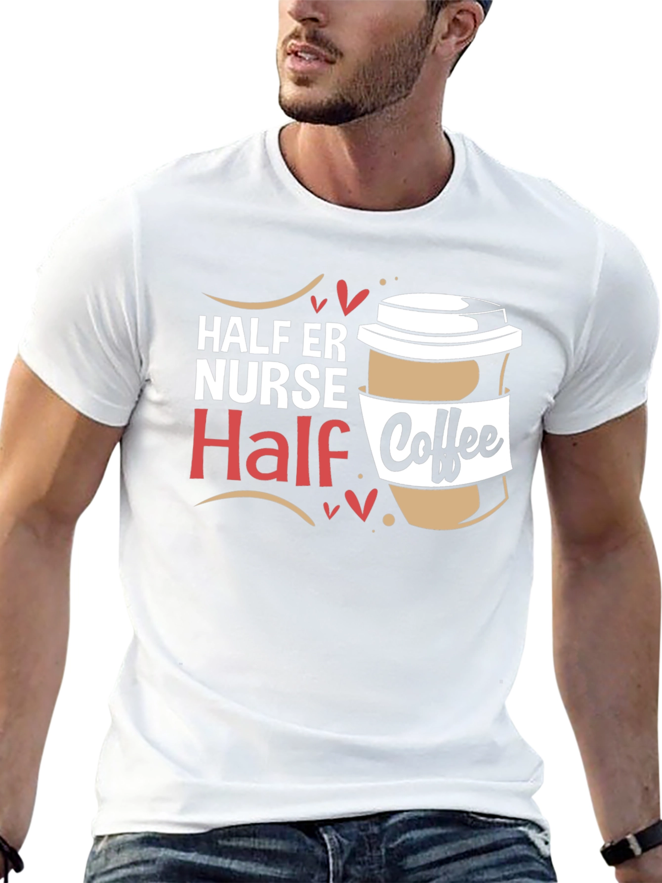Half ER Nurse Half Coffee Graphic Tee