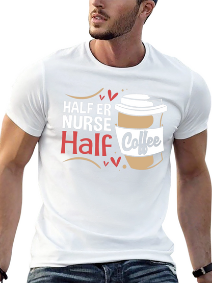 Half ER Nurse Half Coffee Graphic Tee