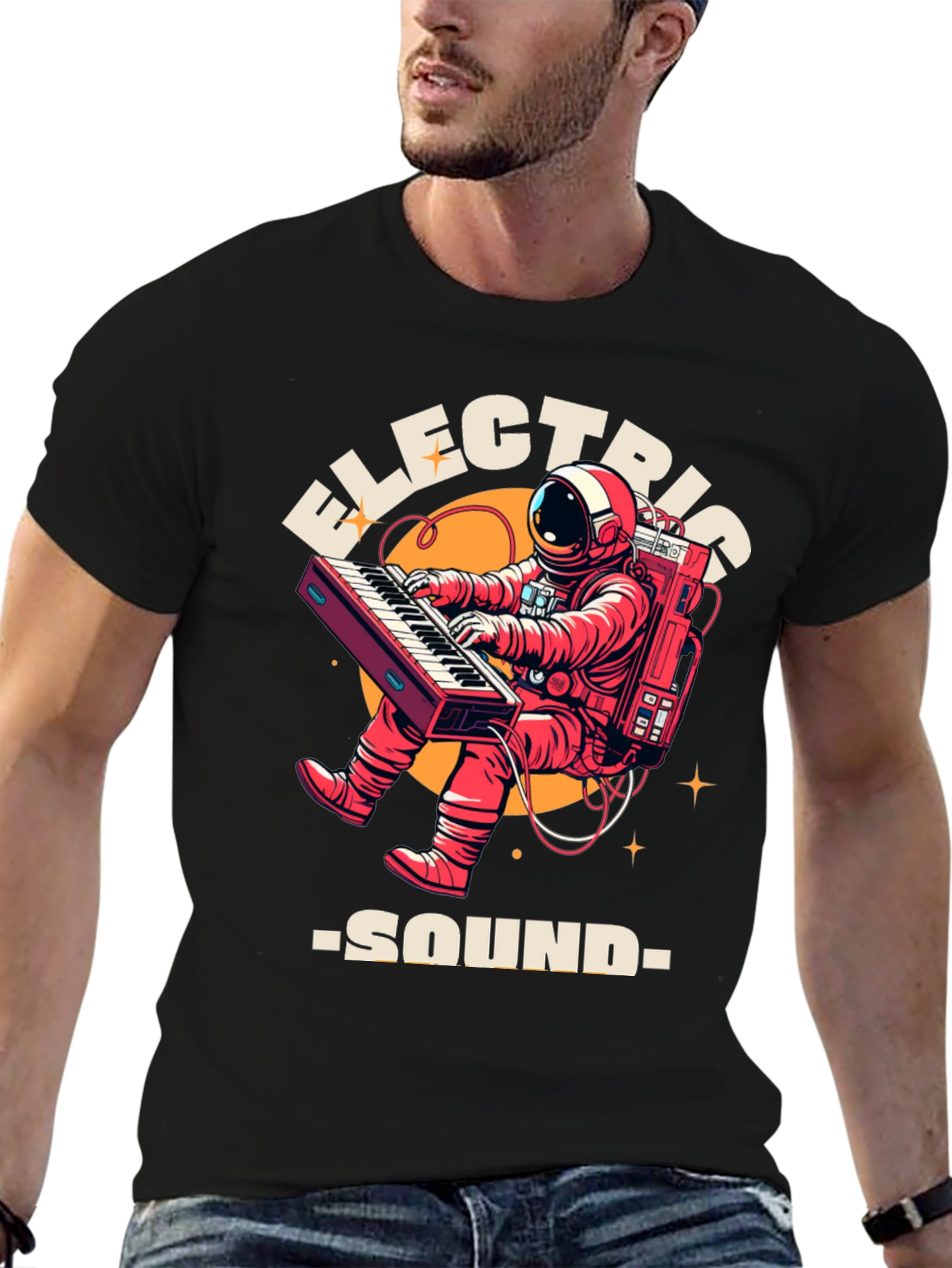 Electric Sound Astronaut T-Shirt - Space Keyboard Player