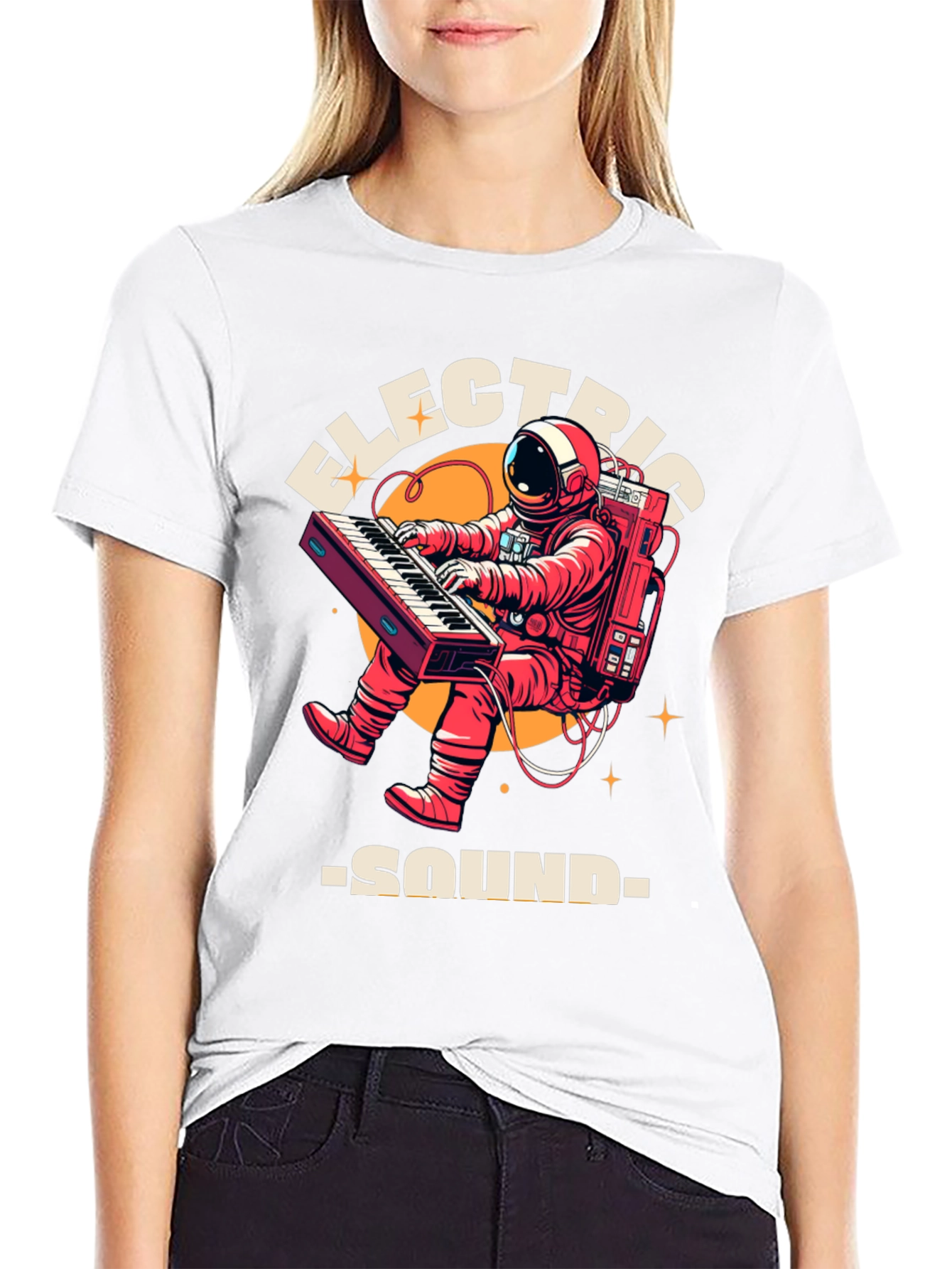 Electric Sound Astronaut T-Shirt - Space Keyboard Player