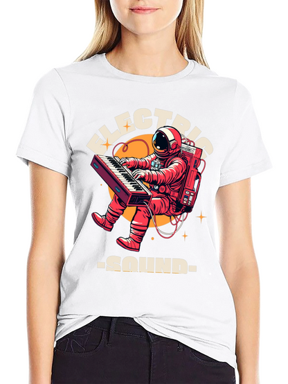 Electric Sound Astronaut T-Shirt - Space Keyboard Player