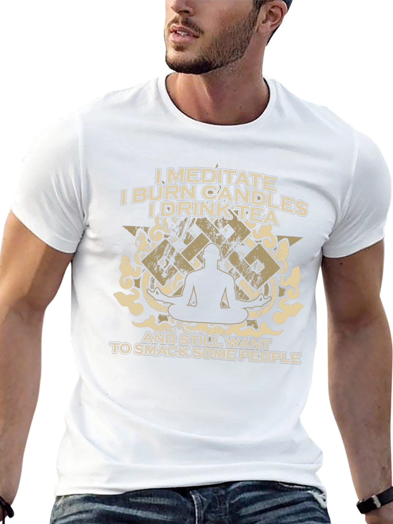 Meditate Burn Candles Smack People T-Shirt