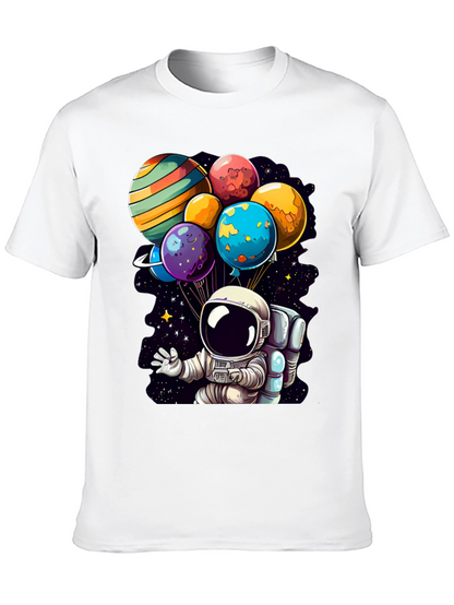 Astronaut Planet Balloons Graphic Tee