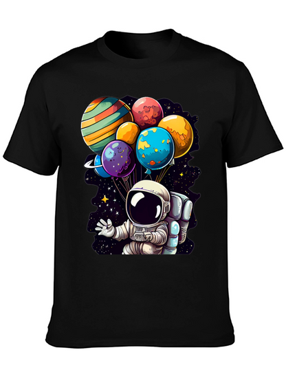Astronaut Planet Balloons Graphic Tee