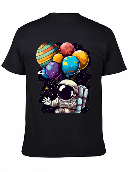 Astronaut Planet Balloons Graphic Tee