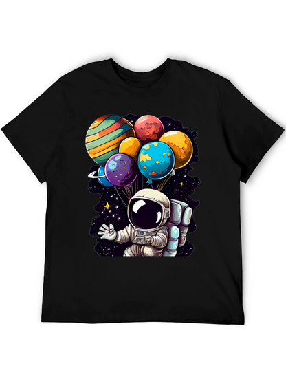 Astronaut Planet Balloons Graphic Tee