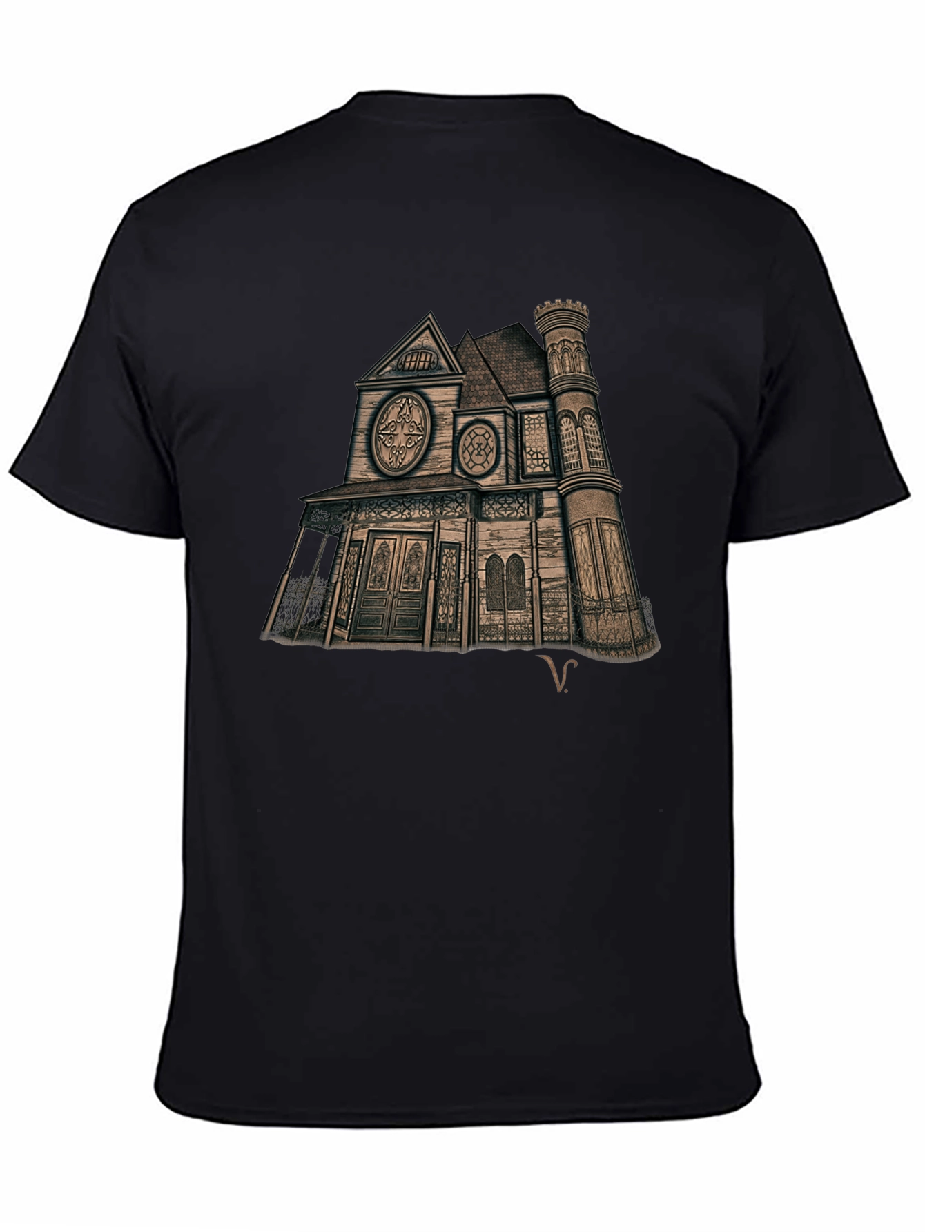 Haunted House Graphic Tee - Unique Design