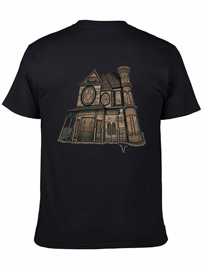 Haunted House Graphic Tee - Unique Design