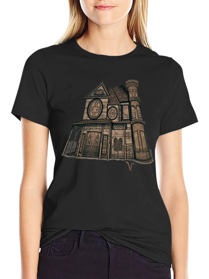 Haunted House Graphic Tee - Unique Design