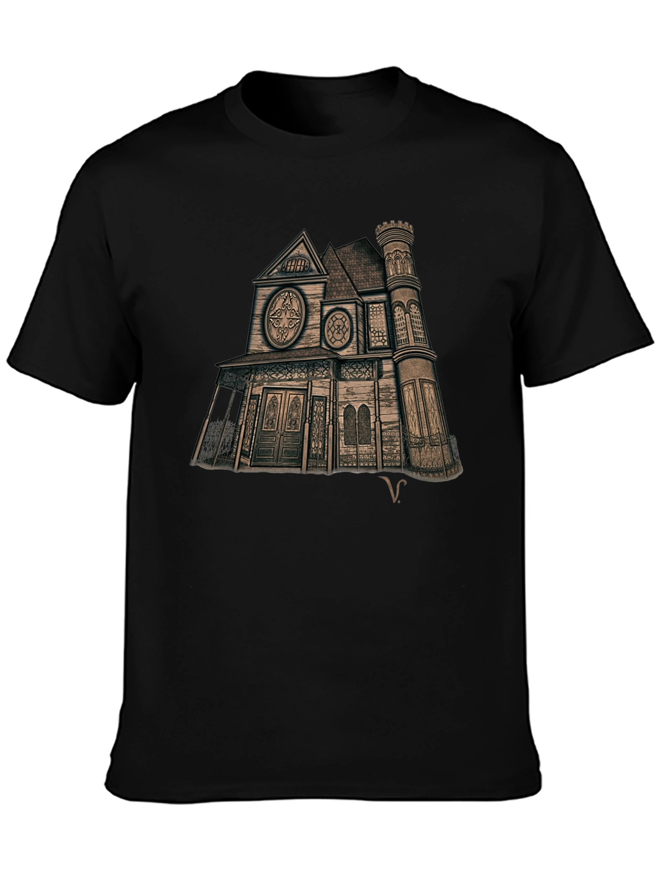 Haunted House Graphic Tee - Unique Design