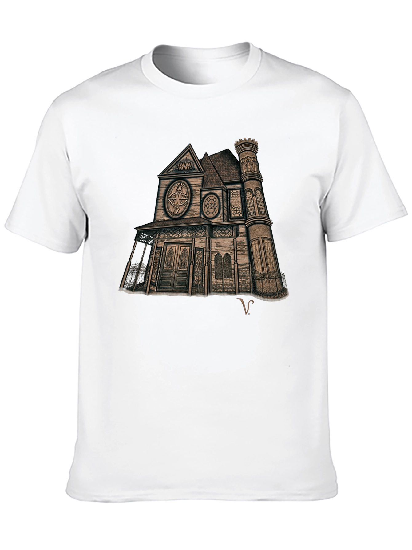 Haunted House Graphic Tee - Unique Design