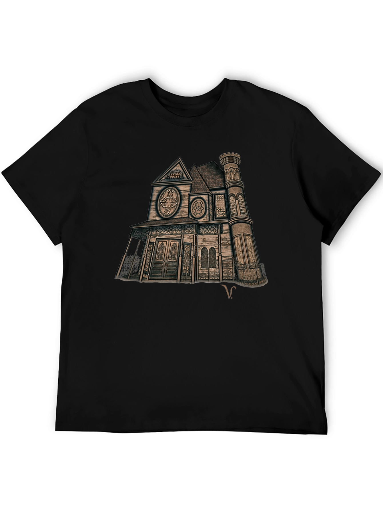 Haunted House Graphic Tee - Unique Design